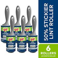 Scotch-Brite 50% Stickier Lint Roller, Works great on dog, cat, and other animal hair, 6 Rollers, 48 Sheets per Roller, 288 Sheets Total