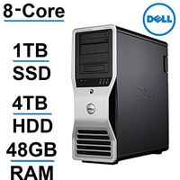 Dell Precision T7500, 2X QUAD Xeon, 1TB SSD, 4TB HD, 48 GB RAM, USB 3,Windows 10 Pro (Renewed)