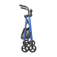 Folding Four-Wheeled Walker Adjustable Height Seat Walking Aids Handles Elderly Shopping Aluminum Walking Car Shopping Cart