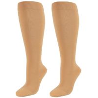 KoolFree Microfiber Compression Knee High Stockings, Closed Toe, 23-32mmHg (S, beige)