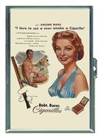 Arlene Dahl Cigarillo Retro Double-Sided Cigarette Case, ID Holder, Wallet with RFID Theft Protection