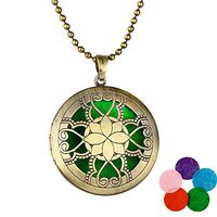HOUSWEETY Aromatherapy Essential Oil Diffuser Necklace - Luminous Locket Pendant,5 Refill Pads