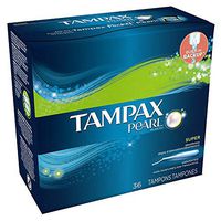 Tampax Pearl Tampons Super Plus Unscented 36 Each (Pack of 6)