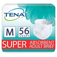 Tena Incontinence Briefs, Uni-Sex Fit, Super Absorbency, Medium, 56 Count