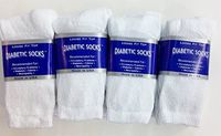 12 Pairs of Mens White Diabetic Crew Socks 10-13 Size