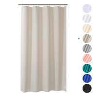 AmazerBath Plastic Shower Curtain, 54" W x 78" H EVA 8G Shower Curtain with Heavy Duty Clear Stones and Grommet Holes, Waterproof Thick Bathroom Plastic Shower Curtains Without Chemical Odor-Khaki