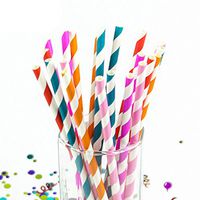 Fxbar 150PCS Drink Paper Straws Birthday Party Supplies Theme Drinking Rainbow Straws