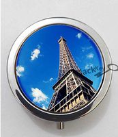 BlackKey Eiffel Tower Paris France Landscape Scenic Spot 3-Compartment Decorative Pocket Gift Box Case Organizer for Pill, Color 1 -226