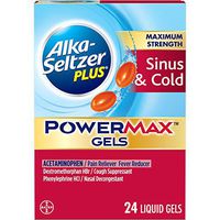 ALKA-SELTZER PLUS Maximum Strength PowerMax Gels with Acetaminophen, Sinus & Cold Medicine for Adults, 24 Count