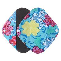 TONSEE Reusable Sanitary Pads for Women, Washable Menstrual Pad (M: 25.5 * 18cm, Sky Blue)