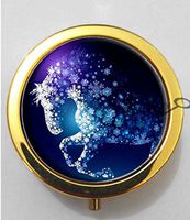 BlackKey Animal Horse 3-Compartment Decorative Pocket Gift Box Case Organizer for Pill, Color 2 -1835