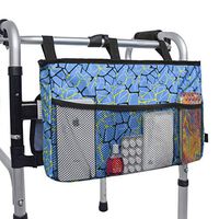 Walker Bag Organizer, MDSTOP Hanging Storage Bag, Waterproof Accessory Tote Caddy, Universal Fits for Walkers, Scooters or Rollator Walkers (Blue, 16.5" x 9")