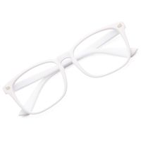 GAOYE Blue Light Blocking Glasses for Women Men,Square Nerd Eyeglasses Anti UV Ray Computer Gaming Glasses - GYC8082 (Matte White/Transparent Lens)