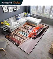 Bigdatastore Cars Floral Door Matts Indoors, Classical American Car in a Street with Ancient Houses Caribbeans Havana Cuba, Fashionable High Class Living Bedroom Rugs(3'x 5')