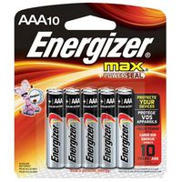 Energizer AAA Alkaline Batteries 10 Pack - E92CP10