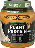 Body Fortress Vegan Plant Based Hemp and Pea Protein Powder, Gluten Free, Vanilla, With Vitamin D and Zinc to Support Immune Health, 1.51 lbs
