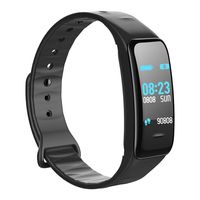 Sport Fitness Tracker BT Heart Rate Monitor Blood Presure Smart Bracelet for iPhone iOS Samsung Android for Men Women Kids-C1Plus (Black)
