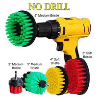 HIFROM 2 3 4 5inch Drill Brush Soft Medium Stiff Bristle Powered Scrub Attachments Cleaning Kit for Bathroom Shower Tile Grout Carpet Tires Boats Kitchen Glass Carpets Upholstery