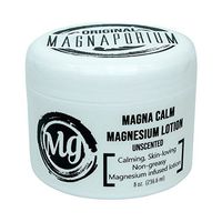 Magnesium Lotion Unscented 8 oz Magna Calm - Now with all Organic Oils Including Hemp! - Over 275 mg/tsp of Zechstein Seabed Magnesium Minerals (Unscented)