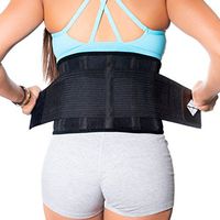 NeoHealth Lower Back Brace | Lumbar Support | Wrap Posture Recovery, Workout, Herniated Disc Pain Relief | Waist Trimmer Weight Loss Ab Belt | Exercise Adjustable | Women & Men | Black S
