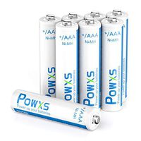 POWXS AAA Rechargeable Batteries (800mAh), Pre-Charged 1.2 Volt Ni-MH AAA Batteries - 8 Pack