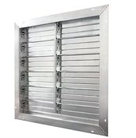 J&D Manufacturing VRSG36A-PS Aluminum Intake Power Shutter, 36" x 36" Double Panel
