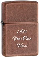Zippo Personalized Message Engraved Customized Unique Colors Indoor Outdoor Windproof Lighter (Antique Copper)