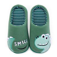 residentD 🌷🌷Winter Kids Slippers Cartoon Platform Home Slippers Children 2019 Warm Thicken Indoor Non-Slip for Baby Boys Girls (Age:8.5-9Years, Green)