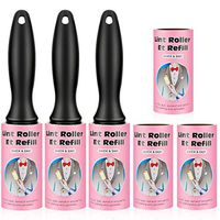 Allnice Extra Sticky Lint Roller Handheld Lint Remover Rollers with 6 Refills & 3 Handles, Ideal for Pet Hair Removal, Car Seats, Clothes, Furniture, and Floors (360 Sheets, 60 Sheets Per Roll)