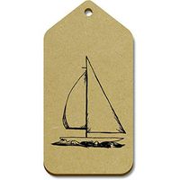 Azeeda 10 x Large 'Sail Boat' Wooden Gift Tags (TG00018776)