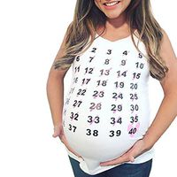 Maternity T Shirt - Number Sign Baby Comeing Baby Bump Tee - Funny Pregnancy Nursing Mother Tops for Mom to Be (White, L)