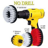 HIFROM 4PCS 3" 4" 5" Drill Brush Soft Medium Stiff Bristle Scrub Attachments Cleaning Kit for Glass Tile Flooring Bathrooms Tile Grout Stoves Cabinets Counters