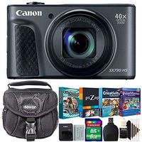 Canon PowerShot SX730 HS 20.3MP 40X Optical Zoom Digital Camera Black with Photo Editing and Kids Scrapbooking Collection Bundle