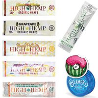 6 Packs (12 Total Wraps) Blazing Cherry Flavor Wraps with Filter Tip + Beamer 3-Piece 63mm Acrylic Grinder with Storage Compartment + Beamer Smoke Sticker