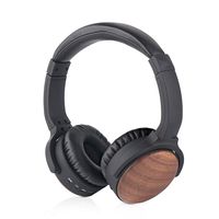 HFNOISIKI Active Noise Cancelling Bluetooth Headphones with Built in Mic, Natural Wood On Ear Wireless HiFi Stereo Deep Bass Headset CVC Noise Canceling Microphone
