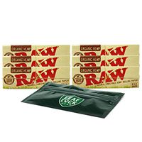 RAW Organic 1 1/4 Rolling Papers (6 Packs) with Leaf Lock Gear Smell Proof Pouch