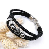 I Love Your Lucky Star Punk Cuff Style Charm Leather Bracelet Bangle Jewelry Popular Accesories Jewerly Best Good Bangles