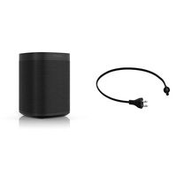 All-New Sonos One with Short Power Cable. The Smart Speaker for Music Lovers with Amazon Alexa built-in for Wireless Music Streaming and Voice Control. (Black)