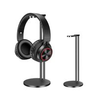 EletecPro Headphone Stand Holder,Universal Aluminum Alloy Gaming Headset earphone Holder Table Desk Display Rack Hanger Orgnizer Support For All Headphone Sizes (Black)