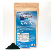 Febico Organic Spirulina Powder, Natural Multivitamin, Phycocyanin, Protein, Vitamin B Complex, GLA, healthy Superfood, high-quality, non-gmo, USDA, Naturland and Halal Certified, 250grams for 83days.