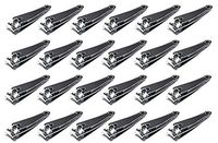 Stainless Steel Nail Clippers- 24-Pack Mini Fingernail Toenail Cutters Trimmers, Manicure Pedicure Accessories, Grooming Tools, Nail Care Tools for Travel, Home, Purse, 2.1 x 0.5 Inches