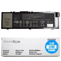 GreenTech New MFKVP Replacement Battery for Dell Pecision 7510, Precison 7520, Precision 7710, Precision 7720 - GreenTech 11.4V 91Whr 9 Cell Battery 0V48RM V48RM RDYCT TWCPG