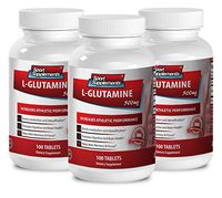 L glutamine powder - L Glutamine 500mg - Improves metabolism (3 Bottles - 300 Tablets)