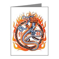 Note Card Dragon in Ring of Flames