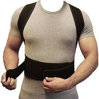 Adjustable Back Support Improve Bad Posture Corrector Comfortable for Men Women Neck Shoulder Support Belt Black (L)