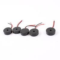 uxcell 5 Pcs DC 12V 80dB Industrial Continuous Sound Passive Electronic Buzzer Alarm Passive Black