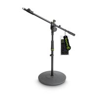 Gravity MS 2222 B Short Microphone Stand with Round Base and 2-Point Adjustment Telescoping Boom (GMS2222B)