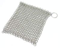 Mythrojan Chainmail Cast Iron Scrubber Cast Iron Maintenance For Lodge Cast Iron Skillet Scrubber for Cast Iron Griddle Cast Iron Wok Scrapper Cast Iron Cook Pot Maintenance Easy Cast Iron Cleaning