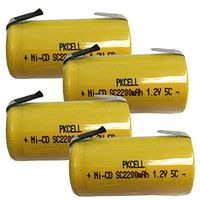 1.2V SC 2200mAh NI-CD Rechargeable Battery Flat Top with Tabs 4Pcs
