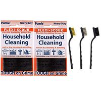 Pumie Heavy Duty Flexi-Scour Scouring Screens & 3 Piece Detail Wire Brush Set